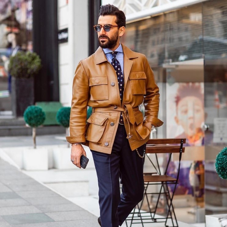 How to Wear a Black Jacket and Brown Shoes 10