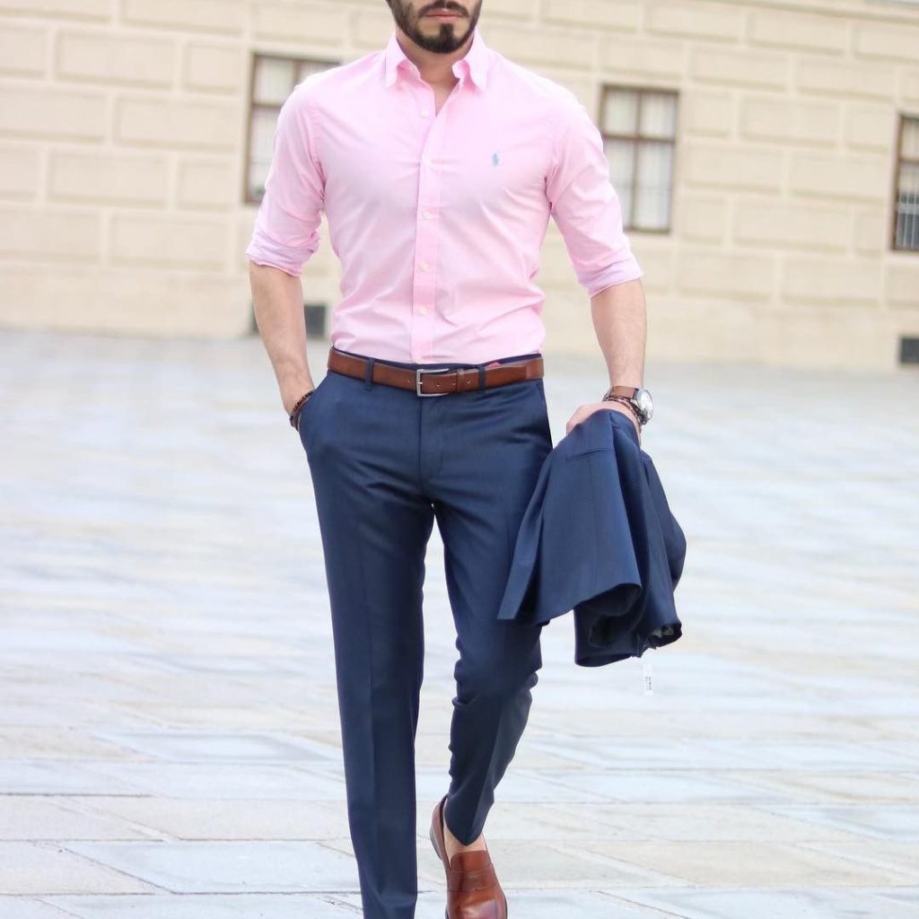 How The Best Dressed Men Wear Pink Shirts Brown Shoes | peacecommission ...